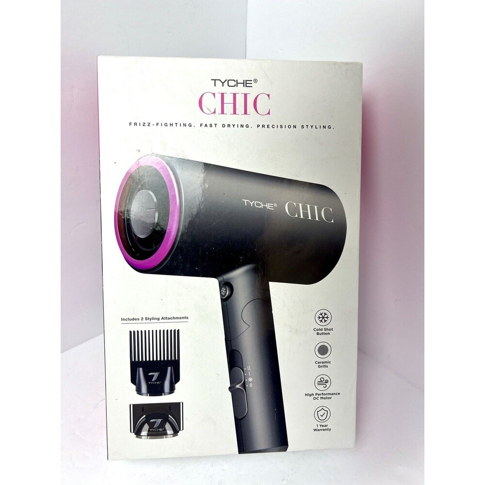 Tyche Chic Hair Dryer Cold Shot Ceramic Grills w/ 2 Attachments